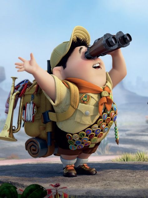 Russell from 'UP' our favorite Pixar movie #Up #Pixar Tattoo Disney, Tv Movies, Cruises, Cartoon Character, Binoculars, Celebrity News, Pop Culture, Halloween Costumes, Disney Characters