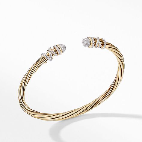 David Yurman Bracelets, David Yurman Cable Bracelet, Bracelet With Diamonds, David Yurman Bracelet, Station Bracelet, Designer Bracelet, Designer Bracelets, Cable Bracelets, Gold Threads