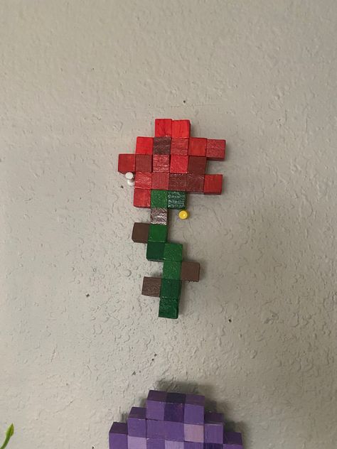 Minecraft Rose Wooden Blocks, Minecraft Rose, Diy Minecraft Decorations, Diy Minecraft, Minecraft Decorations, Minecraft Crafts, Wooden Blocks, Project Ideas, Minecraft