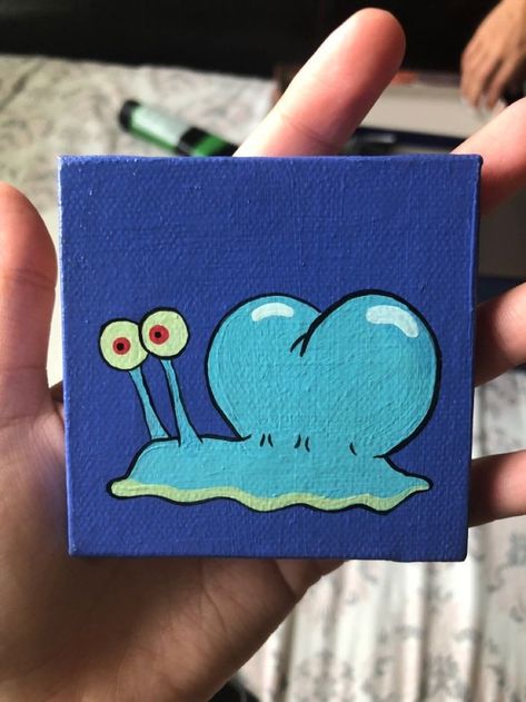 Canvas With Acrylic Paint, Spongebob Painting, Zestaw Ikon, Trippy Painting, Posca Art, Hippie Painting, Small Canvas Paintings, Simple Canvas Paintings, Cute Canvas Paintings