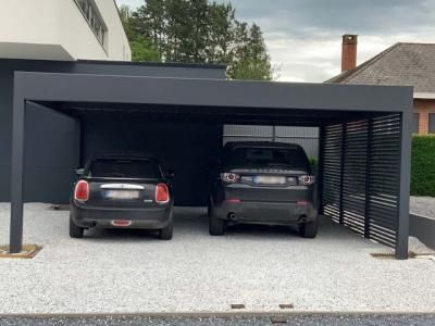 #carports #carportideas #exterior #barndominiums #barndominiumfloorplans #parkingsolutions #carstorage #carcovers Carport Makeover, Carport Aluminium, Car Porch Design, Carport Modern, Aluminum Carport, Modern Carport, Car Shed, Pergola Carport, Carport Garage