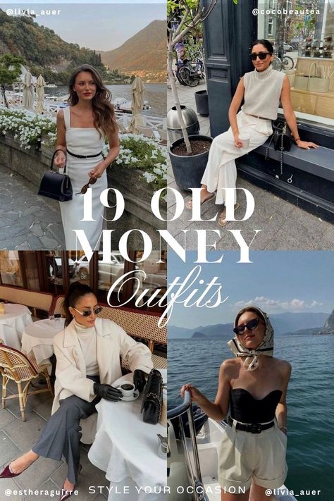 If you love the old money aesthetic and want to recreate it at home, we’re here to help! We’re sharing tips on how to get that old money style and quiet luxury vibe. Check out 19+ chic old money outfit ideas for summer, spring, and fall 2024. Discover the perfect old money outfits for women for summer 2024 and beyond with our quiet luxury style guide. Old Money Europe Aesthetic Outfits, Feminine Daily Outfits, Old Money Europe Aesthetic, Old Money Outfits 2024, Italian Aesthetic Fashion, Old Money Outfits For Women, Quiet Luxury Style, Old Money Outfit Ideas, The Old Money Aesthetic