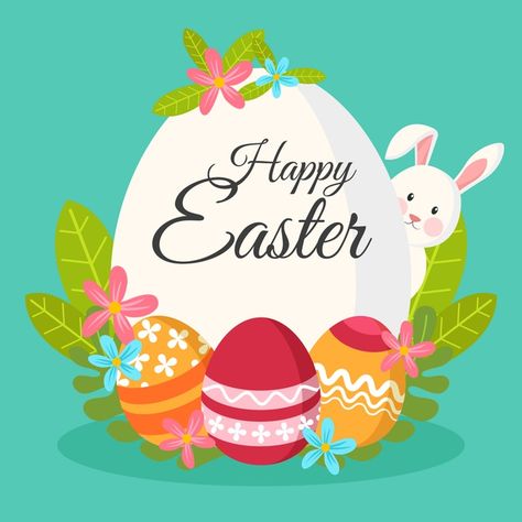 Flat design happy easter day bunny hidin... | Free Vector #Freepik #freevector #design Easter Snack, Happy Easter Wallpaper, Happy Easter Banner, Easter Activity, Easter Illustration, Easter Printable, Happy Easter Wishes, Easter 2021, Easter Activities For Kids