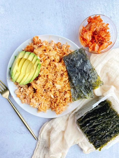 Emily Mariko, Bits And Bites, Sushi Bowl Recipe, Salmon Rice, Leftover Salmon, Salmon Rice Bowl, Salmon Bowl, Sushi Bowl, Salmon Sushi