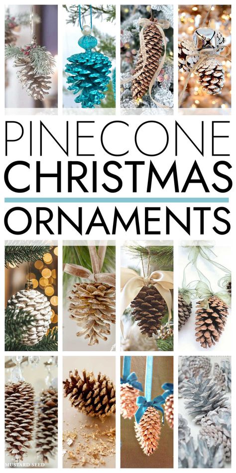 How to Craft Unique DIY Christmas Ornaments on a Budget Christmas Ornaments Made From Pinecones, Christmas Tree Pinecones Decorations, Christmas Craft Pinecones, Diy Pinecone Ornaments Xmas, 4-h Christmas Ornaments, Diy Christmas Ornaments Pinecones, Christmas Ornaments With Pine Cones, Kids Pinecone Crafts Christmas, Pinecone Star Ornament