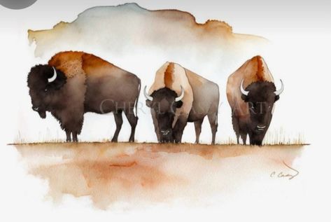 Buffalo Tattoo, Photography Composition, Watercolor Landscapes, Watercolor Ideas, Composition Photography, Watercolor Inspiration, Water Colour, Watercolor Landscape, Drawing Sketches