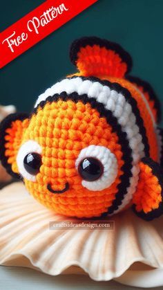 Nemo Amigurumi - Free Pattern - Crafts Ideas Clown Fish Amigurumi Free Pattern, Crochet Clown Fish Pattern Free, Amigurumi Fish Pattern, Nemo Crochet Pattern Free, Summer Crochet Patterns Free Amigurumi, Easy Disney Crochet Patterns Free, Nemo Crochet Pattern, Amigurumi Fish Free Pattern, Fish Crochet Pattern Free