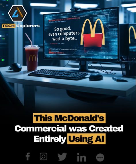 In 2023, AI’s role in marketing grew with McDonald’s Lunar New Year advertisement, featuring AI-generated visuals. According to Marketing Dive, McDonald’s collaborated with Karen X Cheng, a digital designer and author, to craft the ad using neural radiance fields (NeRF). This AI technology helped create an immersive 3D environment for the campaign. #Commercial #AI #McDonalds Creative Campaigns Advertising, Digital Advertising Design Creative, Technology Creative Ads, New Year Advertising, Digital Advertising Design, 3d Environment, Ad Of The World, Digital Designer, Creative Advertising Campaign