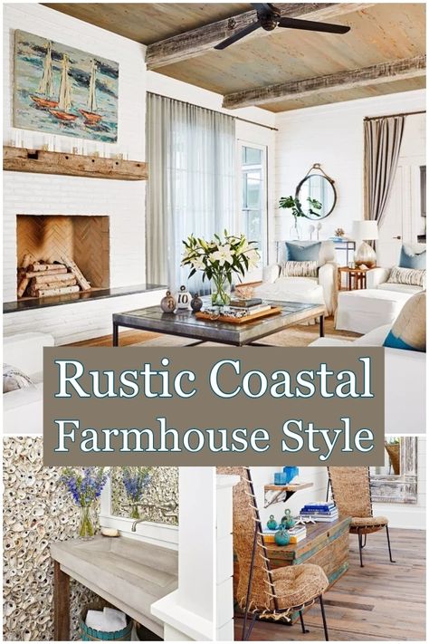 Step inside this rustic coastal home! It's a Florida home that embraces coastal farmhouse style living with a blend of weathered woods, airy whites, and ocean-inspired hues. Featured at completely-coastal.com Take this inspirational home tour for coastal farmhouse decor ideas and inspiration. Rustic Coastal Farmhouse, Beach Farmhouse, Coastal Farmhouse Style, Florida Beach House, Coastal Farmhouse Decor, Rustic Coastal, Farmhouse Decor Ideas, Farmhouse Style Decor, Beach Homes