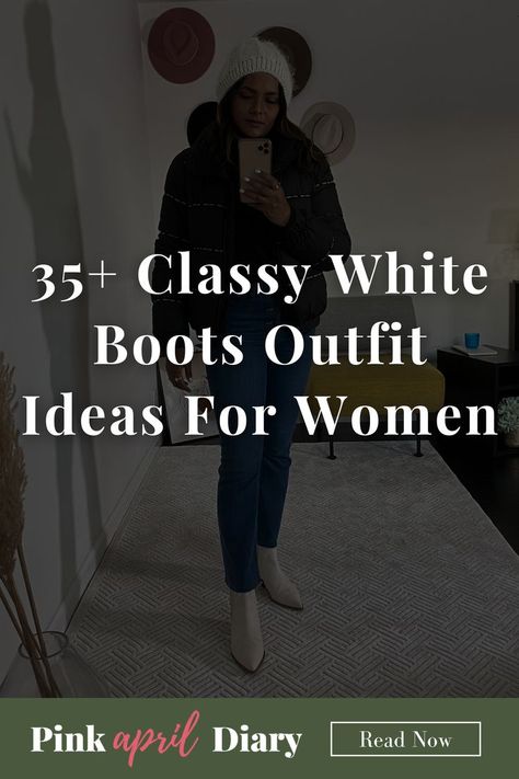 Discover how to style white boots for every occasion with my latest white boots styling tips blog post featuring 35+ white boots outfit ideas for women. From white pointy toe boots outfit ideas to white block heel ankle boots outfit ideas, with these white boot outfits ideas for women you will find an outfit for every occasion. Click the link to read more today! Block Heel Ankle Boots Outfit, Pointy Toe Boots Outfit, Pointy Boots Outfit, Heel Ankle Boots Outfit, Boots Outfit Ideas For Women, Ankle Boots Outfit Ideas, White Boot Outfits, Style White Boots, Ankle Boots Outfit