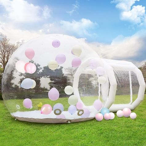 10FT Bubble House Dome Inflatable with Tunnel for Kids, Clear PVC Inflatable Bubble House Tent for Yard Decoration, 750W Air Blower, 600W Air Pump Transparent Bubble Balloon House for Party Decor Balloon Dome, House For Kids, Balloon House, House Tent, Bubble House, Inflatable Bouncers, Bubble Balloons, Air Blower, Party Rentals