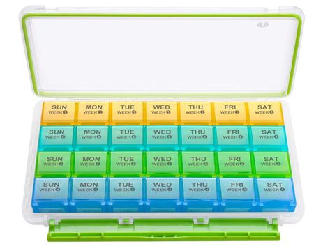 【Large Capacity for Monthly Use】 Each compartment of this monthly pill organizer can hold 6 fish oil or vitamin capsules, meeting your one-month needs, ensuring worry-free health. 【BPA Free Materials】The 28 day pill box use high-quality materials without BPA, guaranteeing your medication safety and peace of mind. 【Convenient to Carry】 With four separate pill cases, this 4 weeks pill container is easy to take out individually, stress-free travel, health on the go. Monthly Pill Organizer, Fish Oil Vitamins, Medicine Organizer, Weekly Pill Organizer, Pill Dispenser, Medicine Organization, Pill Container, Medicine Boxes, Pill Organizer