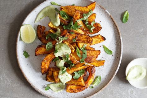 Spiced Butternut Wedges with Avocado Lime Mayo {AIP, GAPS, SCD, Paleo} - Healing Family Eats Autoimmune Paleo Recipes, Aip Paleo Recipes, Paleo Sides, Aip Paleo, Aip Recipes, Family Eating, Paleo Dinner, Roasted Veggies, Butternut Squash