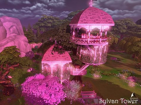 AvenicciX's Sylvan Tower (No CC) Casas The Sims 4, Sims 4 Build, Cc Sims, Romantic Garden, Outdoor Retreat, City Living, Sims 4 Custom Content, Candle Shop, The Sims Resource