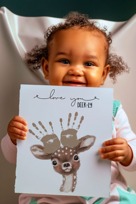 Love you Deer-ly - Father's day Handprint art craft template. Deer Handprint Craft, Grandpa Love, Deer Printable, Diy Father's Day Crafts, Easy Fathers Day Craft, Crafts For Toddlers, Handprint Craft, Footprint Art, Father's Day Diy