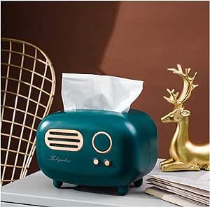 Retro Radio Shape Tissue Cover Box, Practical and Cute for Kitchen,Bathroom Vanity Countertops, Bedroom Dressers,Night Stands, Desks and Tables, Creative Gift (Retro Radio) Teal And Gold Bedroom, Bathroom Vanity Countertops, Gold Bedroom Decor, Facial Tissue Box, Radio Design, Therapist Office, Tissue Cover, Bathroom Tissue, Retro Radio