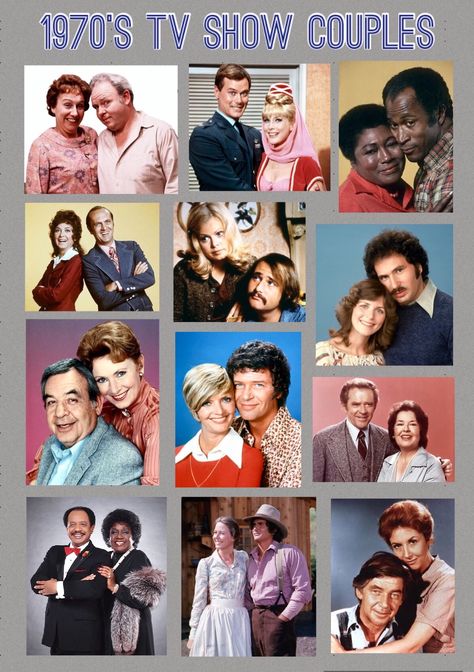 1970’s TV Show Couples Famous Tv Couples, Show Couples, 1980s Tv Shows, 80 Tv Shows, Childhood Memories 80s, 1970s Tv Shows, Best Tv Couples, 70s Tv Shows, Tv Show Couples