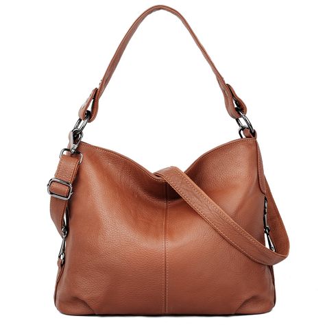 YALUXE Women's Stylish Genuine Leather Tote Travel Shoulder Bag Handle bag Bags for Women brown *** You can find more details by visiting the image link. Leather Hobo Handbags, Best Purses, Handbag Outfit, Genuine Leather Totes, Hobo Purse, Stylish Shoulder Bag, Top Handle Handbags, Hobo Handbags, Womens Crossbody Bag