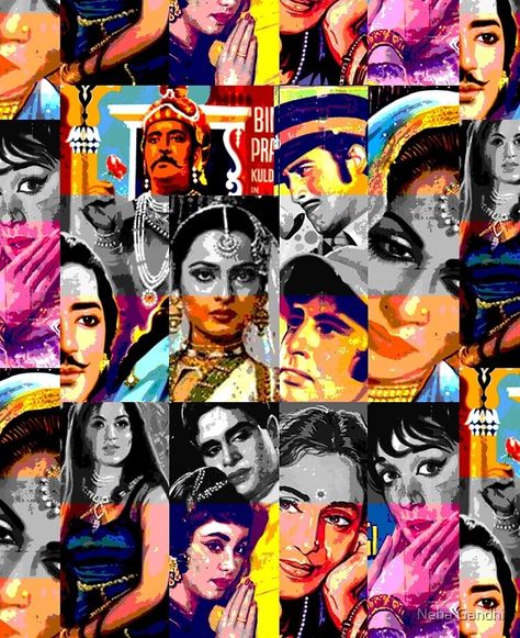 Bollywood Vintage, Modern Indian Art, Movie Collage, Rajasthani Art, Film Posters Art, Bollywood Funny, Nostalgic Pictures, Bollywood Posters, Islamic Cartoon