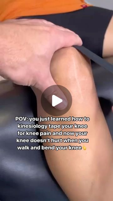 James Moore on Instagram: "How to kinesiology tape the knee for knee pain! FOLLOW to be well! 

#viral 

Cc @physio_mike" Kinesiology Taping Knee, Kt Tape For Runners Knee, Knee Taping, Medial Knee Pain, Jumpers Knee, K Tape, Runners Knee, Kt Tape, James Moore