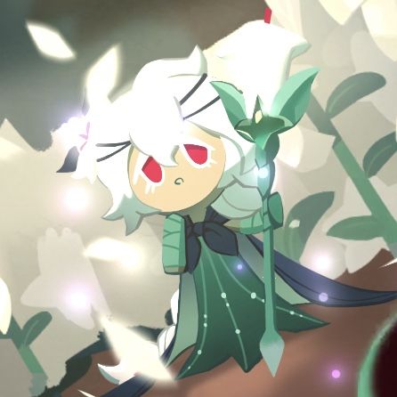 White Hair And Red Eyes, White Lily Cookie, Cookie Icon, Cookie Run Kingdom, White Lily, Cookie Run, Red Eyes, White Hair, Lily