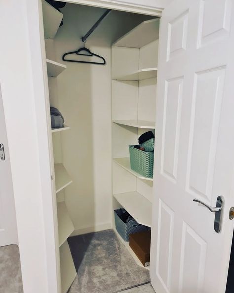 Persimmon Hatfield, Landing Cupboard, Airing Cupboard Ideas, Walk In Cupboard, Storage Cupboard Ideas, Landing Storage, Diy Cupboard, Stair Drawers, Airing Cupboard