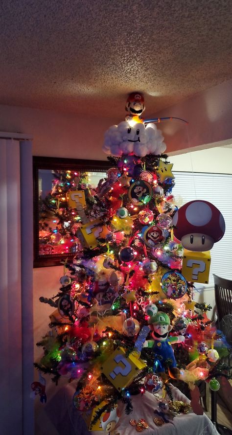 The Office Themed Christmas Tree, Mario Themed Christmas Tree, Video Game Christmas Tree, Gaming Christmas Tree, Nintendo Christmas Tree, Mario Christmas Tree, Super Mario Christmas Tree, Anime Christmas Tree, Themed Christmas Tree