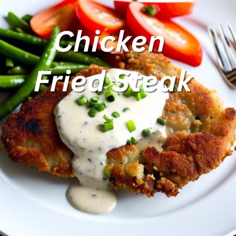 Southern Chicken Fried Steak, White Gravy Recipe, Beef Cutlets, Beef Cubed Steak, Chicken Fried Steak Recipe, Fried Steak Recipes, Southern Chicken, Veal Cutlet, Gravy Ingredients