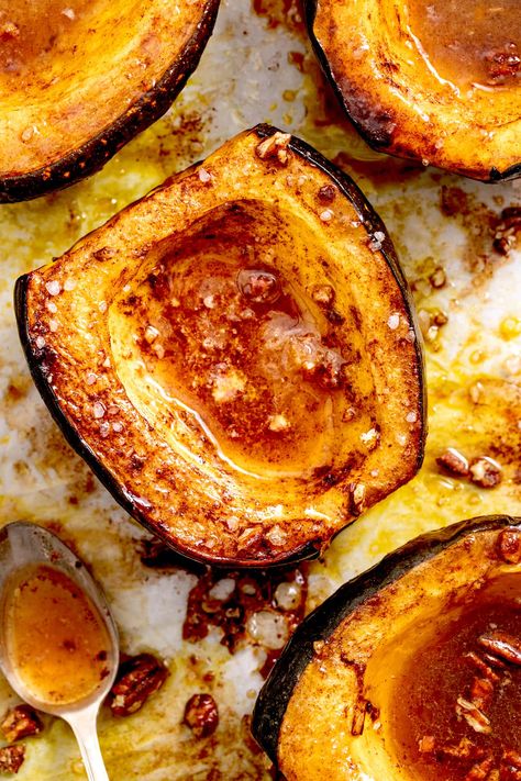 Roast Acorn Squash In Oven, Toasted Acorn Squash, Butternut Squash Sides Recipes, Maple Acorn Squash, Two Peas And Their Pod Recipes, Green Acorn Squash Recipes, Airfryer Squash, Roasted Acorn Squash Recipes, Brown Sugar Acorn Squash