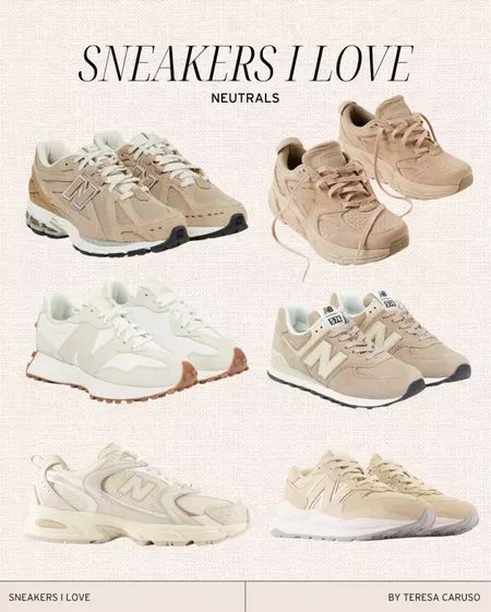 Neutral Chunky Sneakers, Trending New Balance Sneakers 2023, Types Of New Balance Shoes, New Balance Shoes Cream, New Blance Outfits Girl, New Balance Neutral Shoes, Fall 2023 Sneakers, Tan New Balance Shoes Outfit, Neutral Shoes Women