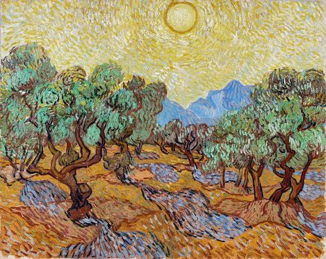 Vincent van Gogh's Olive Trees (1889) famous landscape painting. Original from the Minneapolis Institute of Art. Digitally enhanced by rawpixel. | free image by rawpixel.com Van Gogh Original Paintings, Vincent Van Gogh Paintings Original, Van Gogh Inspired Paintings, Vincent Van Gogh Landscape, Van Gogh Olive Trees, Famous Landscape Paintings, Van Gogh Famous Paintings, Van Gogh Landscapes, Gogh Paintings