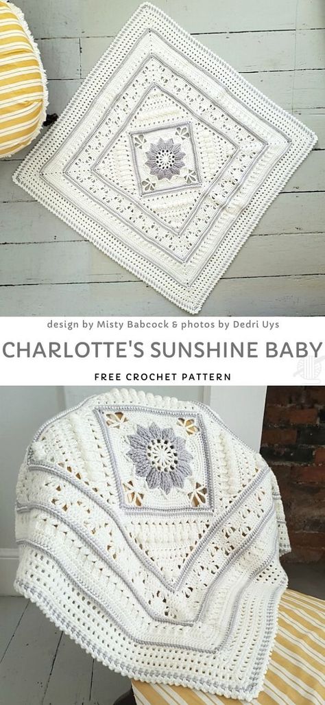 Charlotte Square Ideas Free Crochet Pattern | Pattern Center Vintage Baby Blanket, Crochet Baby Blanket Pattern, Blanket Ideas, Crochet Blanket Designs, Haken Baby, Crochet Baby Blanket, Baby Blanket Pattern, Baby Blanket Crochet Pattern, Crochet Square