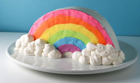 Easy Rainbow Cake Tutorial With DIY Template | Craftsy | Craftsy Easy Rainbow Cake, Rainbow Cake Tutorial, Cake Leveler, Circle Cake, Hedgehog Cake, Orange Buttercream, Pearl Cake, Waxed Paper, Woodland Cake