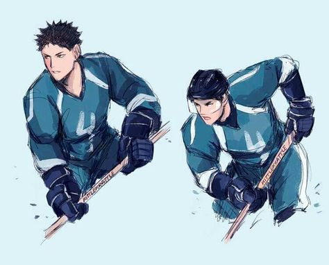 Hockey player Iwaizumi by krittlekrattle on tumblr Hockey Drawing, Skater Art, Iwaizumi Hajime, Oikawa Tooru, Boy Drawing, Cartoon Man, Cute Doodles Drawings, Hockey Player, Fantastic Art