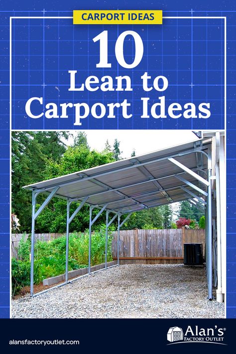 10 Lean-To Carport Ideas: Space-Efficient Shelters. Utilize your space efficiently with these lean-to carport ideas that offer protection and style. #LeanToCarport #SpaceEfficient Metal Lean To Carport, Aluminum Carport Ideas, Car Ports Design, Lean To Carport Ideas, Carport Diy How To Build, Simple Carport Ideas, Lean To Carport Against House, Car Port Ideas Carport Designs, Rv Carport Ideas