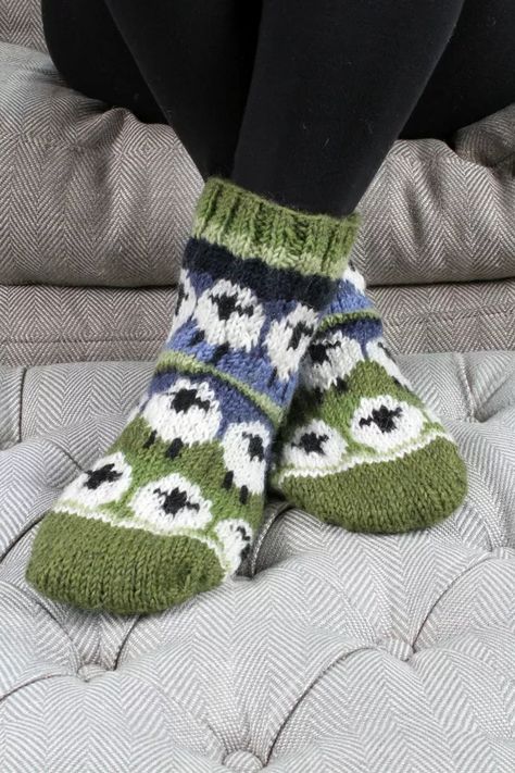 Flock Of Sheep Sofa Socks Pachamama hand knitted comfy warm sheep wool socks, socks for lounging, white sheep farm animal pattern. Fair trade and handmade in Nepal. Flock Of Sheep, Cute Lamb, Sofa Handmade, Hand Knit Socks, Handmade Fair, Sheep Farm, Wool Wash, Sock Patterns, Wool Socks