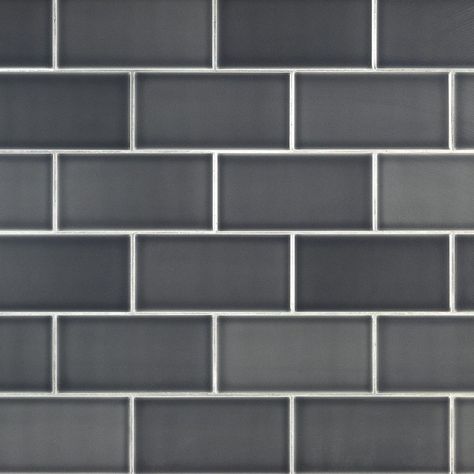 Ivy Hill Tile Magnitude Dark Gray 4 in. x 8 in. x 7.5mm Polished Ceramic Subway Wall Tile (68 pieces / 14.63 sq. ft. / box) - TLVIVCRSANT4X8 - The Home Depot Dark Gray Subway Tile Kitchen, Gray Subway Tile, Mom Bathroom, Cleaning Ceramic Tiles, Grey Subway Tiles, Cleaning Tile Floors, Bullnose Tile, Boulder City, Polish Ceramics