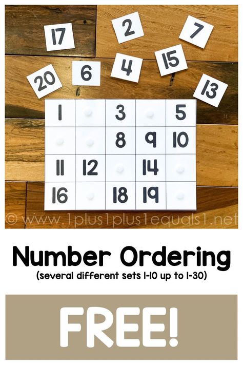 Counting 1-30 Activities, Number Order Worksheets, Number Ordering, Valentine Math, Kindergarten Math Ideas, Math Centres, Pre K Math, Grade 1 Math, Math Kindergarten