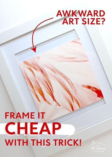 Do you have artwork or a photo that is an awkward size? Custom framing is NOT your only option! Frame it cheap using this trick! Renter Friendly Decorating, Empty Frames, Diy Artwork, Rental Decorating, Large Artwork, Old Frames, Small Pictures, Cricut Tutorials, How To Make Diy