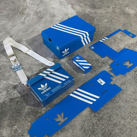 ADIDAS Milk 💦 Custom mini bag by @dart_tran | Instagram 3d Typography Design, Types Of Handbags, Upcycled Bag, 3d Typography, Box Shoes, Shoes Custom, Plastic Cover, Car Interior Decor, Custom Phone