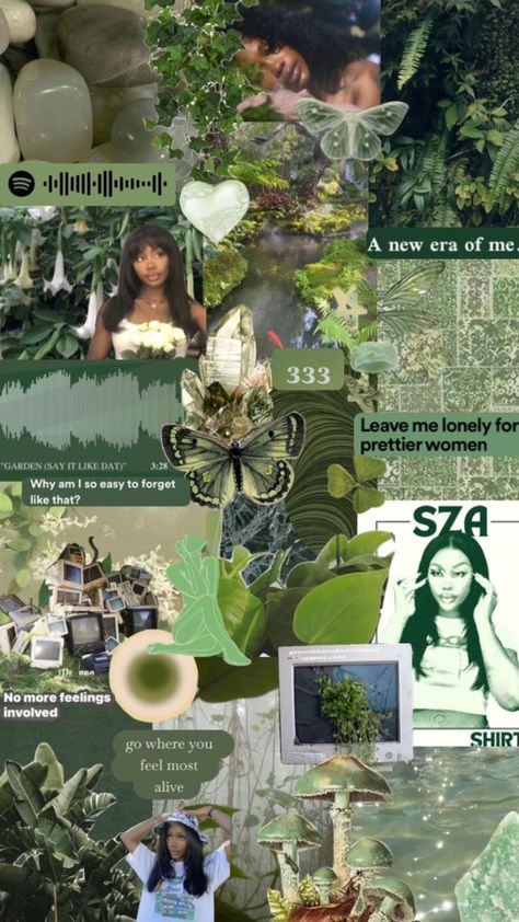 #sza #szaaestethic #music #foryoupage #foryou #collageart #ctrl #green Green Sza Wallpapers, Sza Aesthetic Wallpaper Green, Kamiah Core, Sza Ctrl Aesthetic, Wallpaper Iphone Grunge, Ctrl Aesthetic, Earthy Backgrounds, Screen Savers Wallpapers Backgrounds, Black Music Artists