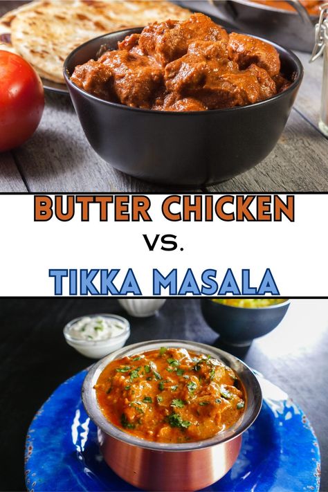 What are the similarities and differences between Butter Chicken vs Chicken Tikka Masala? Compare the two and find out which one you would like more. Authentic Tikka Masala, Curry Recipes Thai, Grilled Boneless Chicken Breast, Tika Masala, Chicken Butter Masala, Curry Beef, Thai Curry Recipes, Indian Curry Recipes, Chicken Tikka Masala Recipes