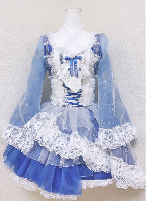 Blue Magical Girl, Aesthetic Cottagecore Outfits, Magical Girl Outfit, Magical Girl Aesthetic, Fancy Clothes, Lolita Outfits, Cottagecore Outfits, Fantasy Gowns, Valentines Outfits