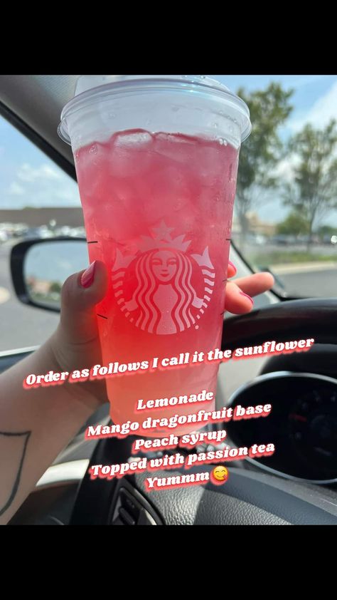 Starbucks secret menu drink Menu Drink, Passion Tea Lemonade, Starbucks Drink Menu, Starbucks Secret Menu Recipes, Cold Starbucks Drinks, Starbucks Drinks Diy, Secret Starbucks Recipes, Iced Starbucks Drinks, Passion Tea