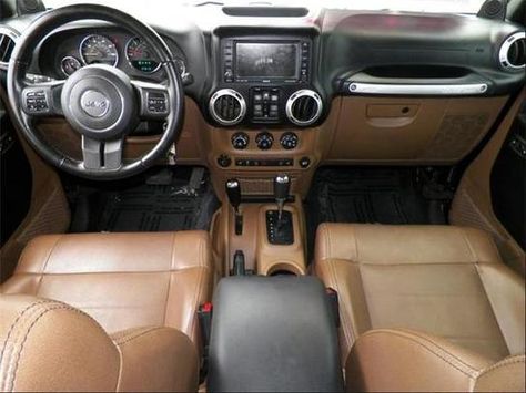 Jeep Wrangler Brown Interior, Tan Jeep Wrangler, Wrangler Interior, Jeep Wrangler Interior, Jeep Art, Life Upgrade, Jeep Interiors, Big Toys, Jeep Ideas