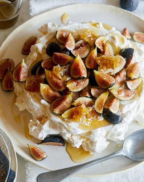 Figs Are in Season and Here’s What to Make with Them #purewow #food #sidedish #easter #dessert #dinner #fruit #recipe Vanilla Meringue Cookies, Fig Season, Fig Tart, Roasted Figs, Fig Salad, Spoon Fork Bacon, Fruit Recipe, Roasted Garlic Chicken, Fig Recipes