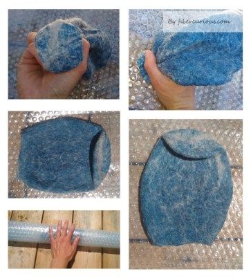 Wet Felted Basket, Wet Felted Vessels, Wool Art Ideas, Felt Vessels, Felted Vessels, Wet Felting Tutorial, Felted Projects, Felting Tutorial, Felting Techniques