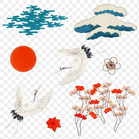 Japanese Art Cherry Blossom, Japanese Kamon, Japanese Ornament, Japanese Stickers, Rpg Ideas, Chinese Art Deco, Sticker Ideas, Japanese Aesthetic, Free Illustrations