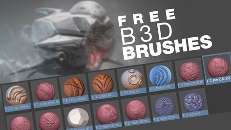 Blender3d addon or just the brushes to use in projects Drukarka 3d, 3d Modeling Tutorial, Blender Models, Blender Tutorial, 3d Tutorial, 3d Modelle, Modeling Tips, 3d Texture, 3d Modelling