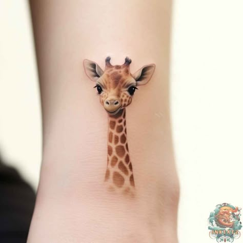 Unleashing Your Wild Side: The Fascinating Meaning Behind Giraffe Tattoos: 54 Designs - inktat2.com Baby Giraffe Tattoo, Small Giraffe Tattoo, Lioness Tattoo Design, Giraffe Tattoo, Tattoo Stencil Designs, Birthday Tattoos, Random Tattoos, Giraffe Silhouette, Lioness Tattoo